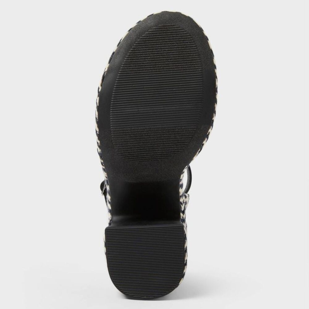Women's Madeline Woven Platform Sandal Heels with Memory Foam Insole - Black 7 - Picture 4 of 4